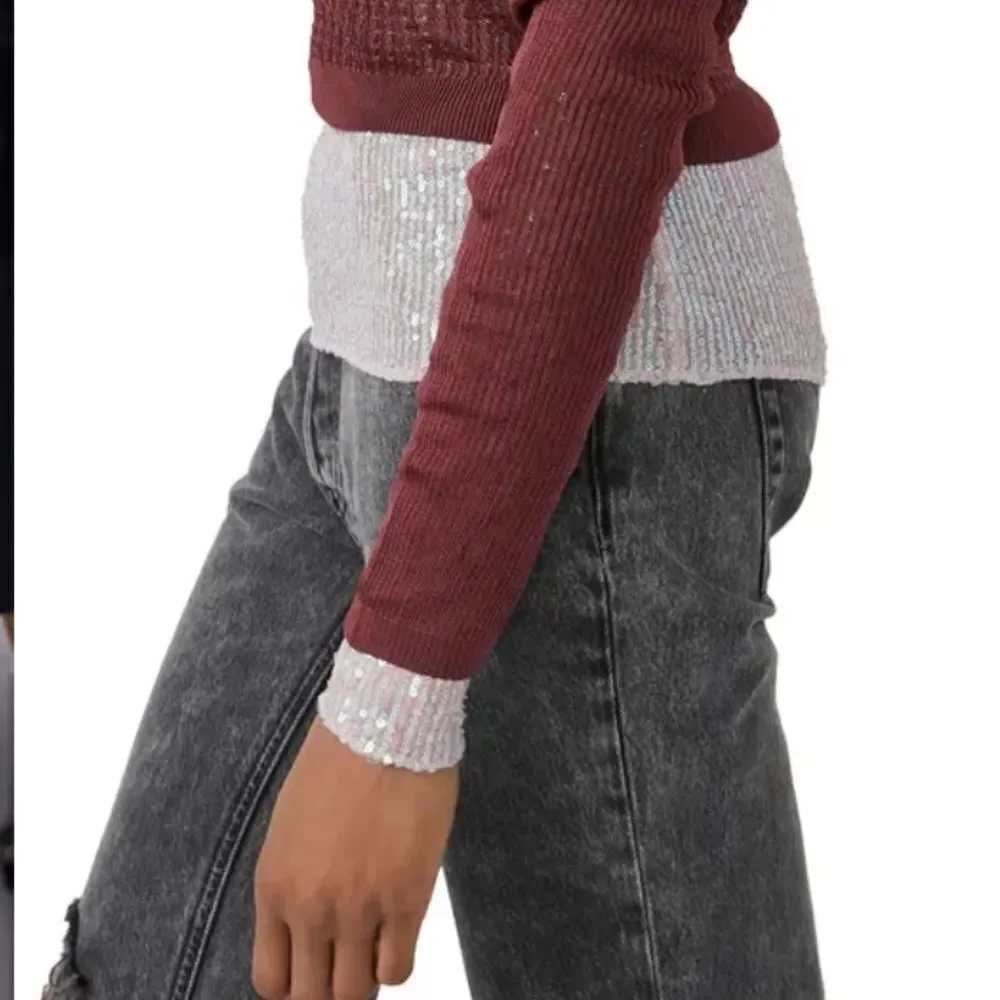 Free People H20 Crewneck Sweater in Raw Garnet BNWT
